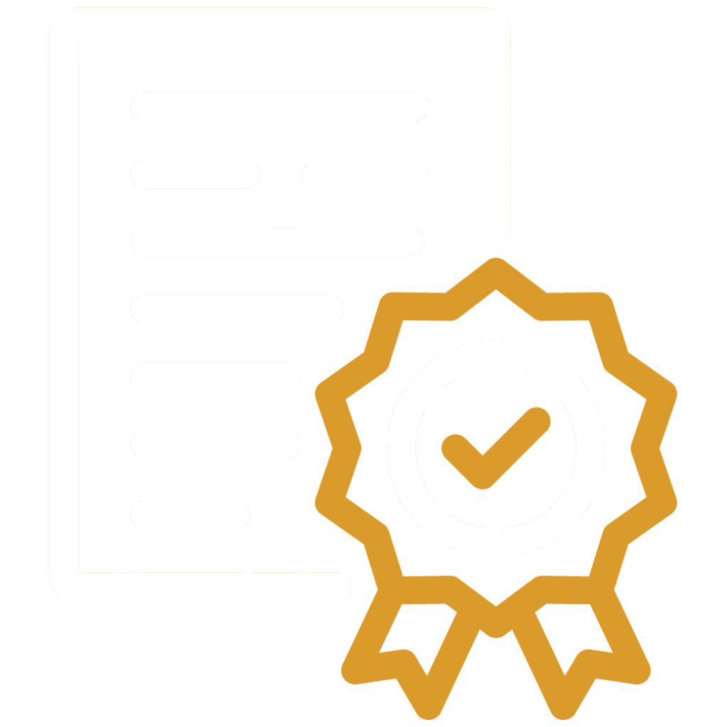 Document with seal and ribbon icon
