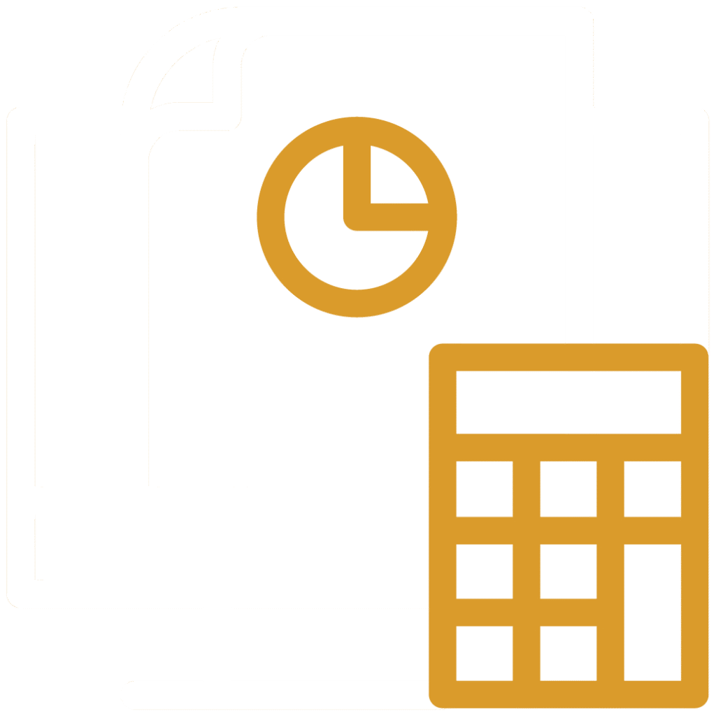 monitor icon with chart and calculator